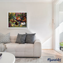 Load image into Gallery viewer, paint by numbers | Rooster and Hen | advanced animals birds flowers | FiguredArt