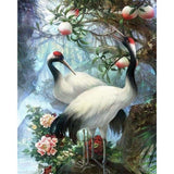paint by numbers | Crane with Red Head | advanced animals birds cranes | FiguredArt