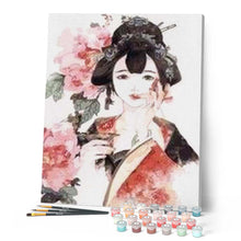 Load image into Gallery viewer, paint by numbers | Asian Lady with Roses | easy world | FiguredArt