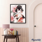 paint by numbers | Asian Lady with Roses | easy world | FiguredArt
