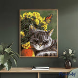 paint by numbers | Little Cat and Butterfly | animals cats easy | FiguredArt