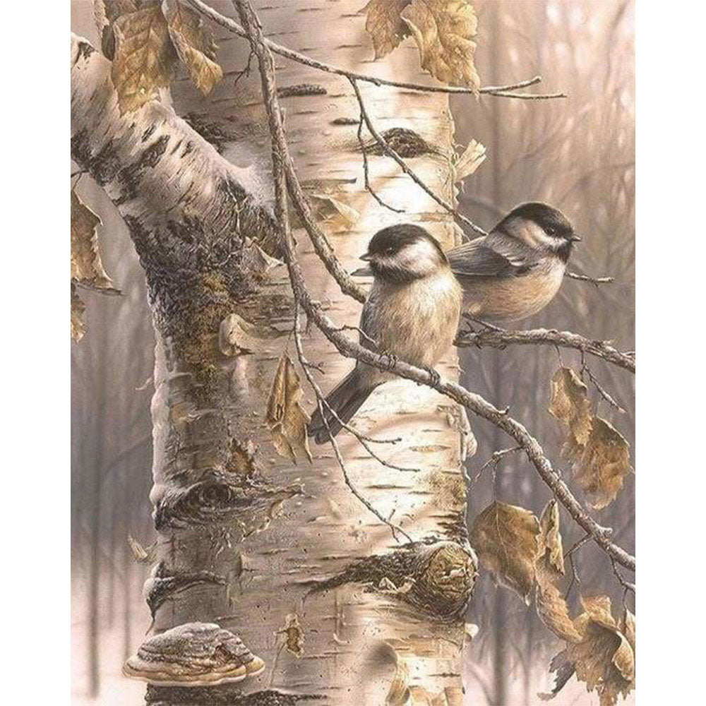 paint by numbers | Two Birds on Branches | animals birds intermediate | FiguredArt