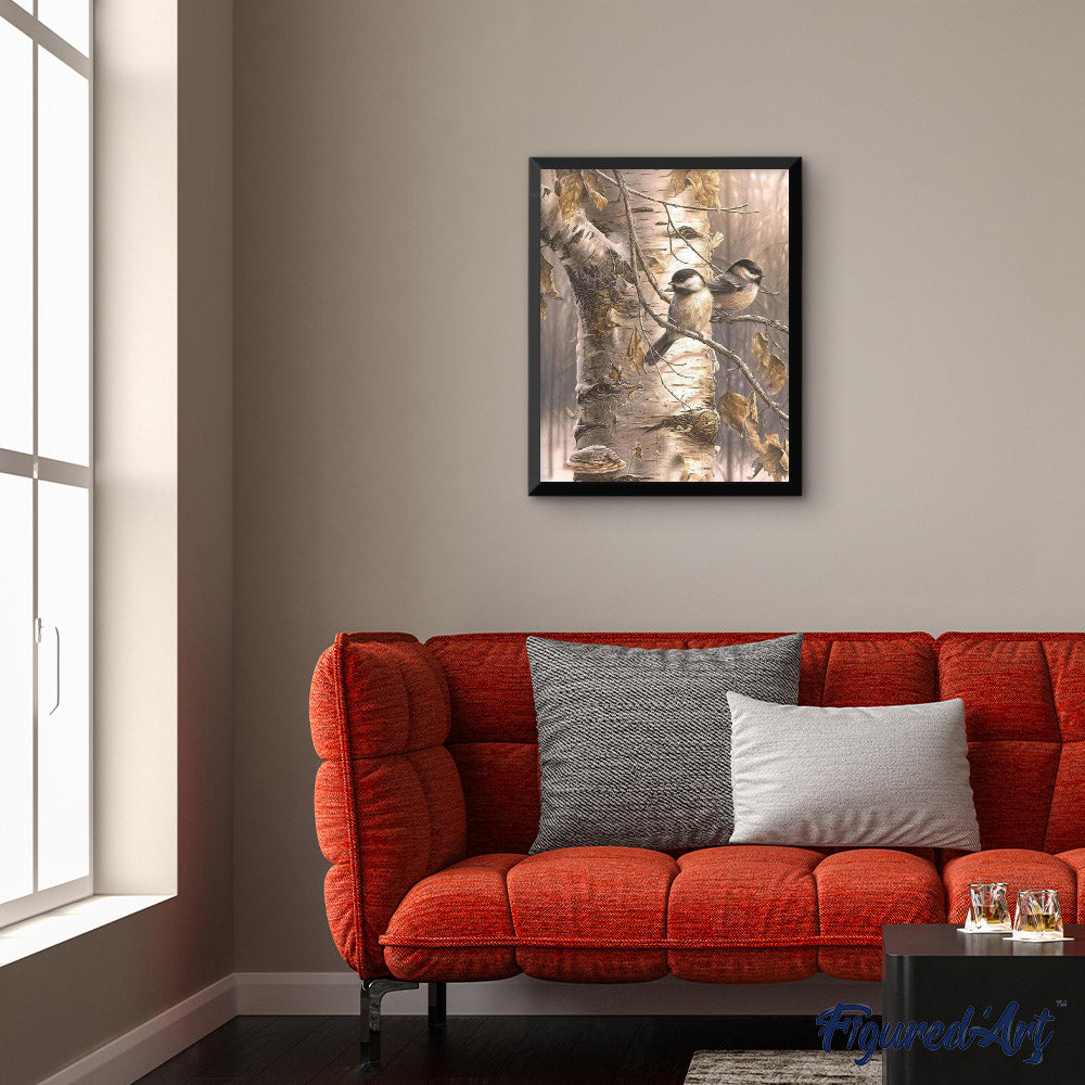 paint by numbers | Two Birds on Branches | animals birds intermediate | FiguredArt