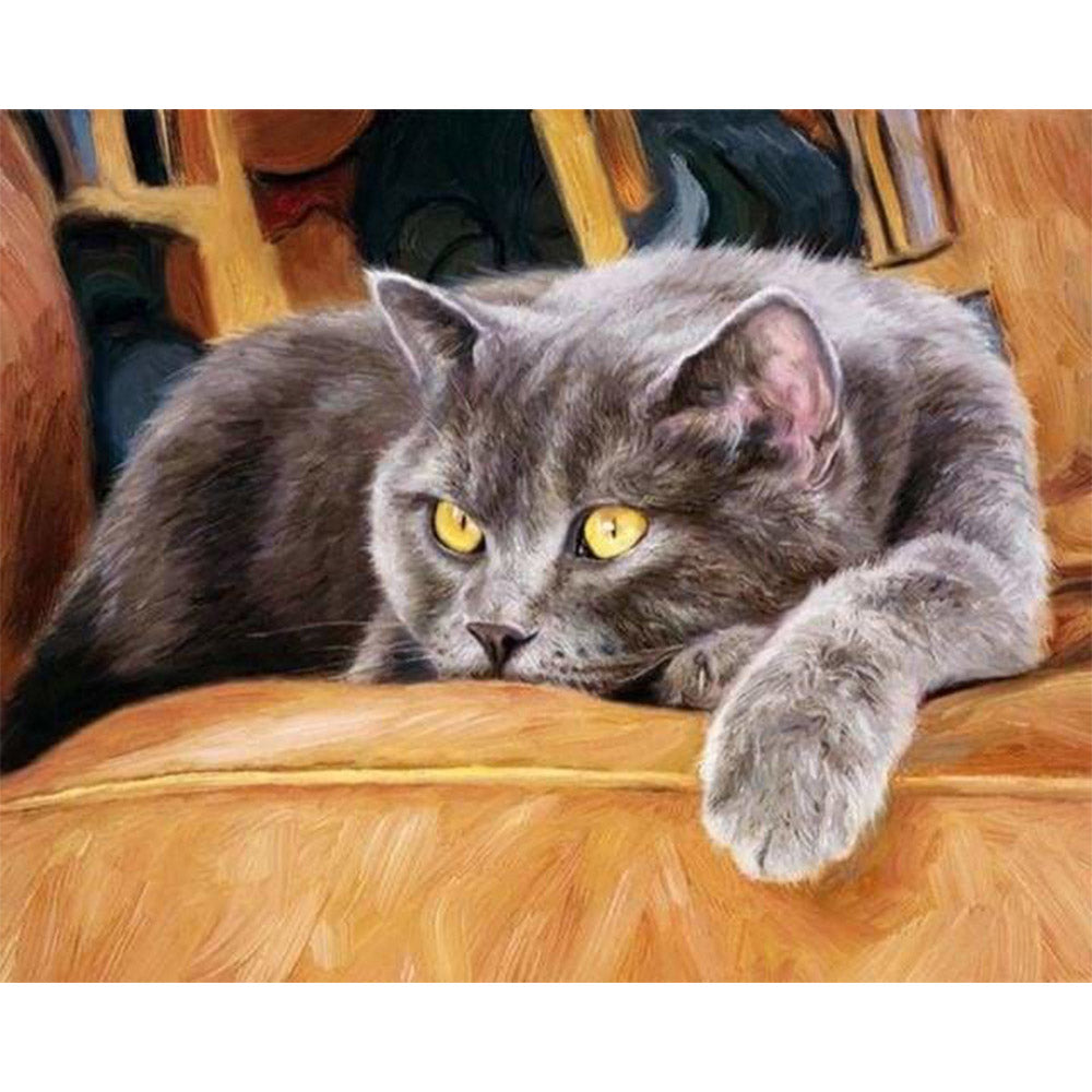 paint by numbers | Cat on Couch | animals cats intermediate | FiguredArt