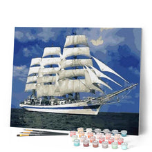 Load image into Gallery viewer, paint by numbers | White Sailboat | easy ships and boats | FiguredArt