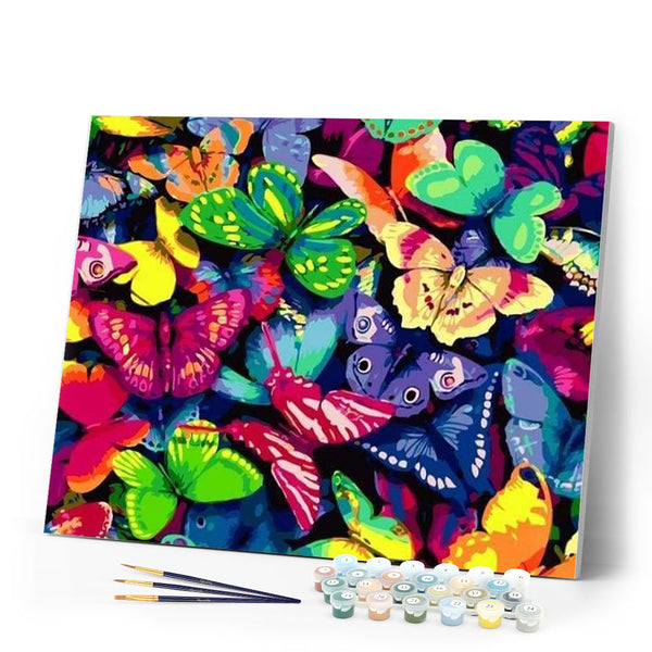 paint by numbers | Colorful Butterflies | animals butterflies easy | FiguredArt