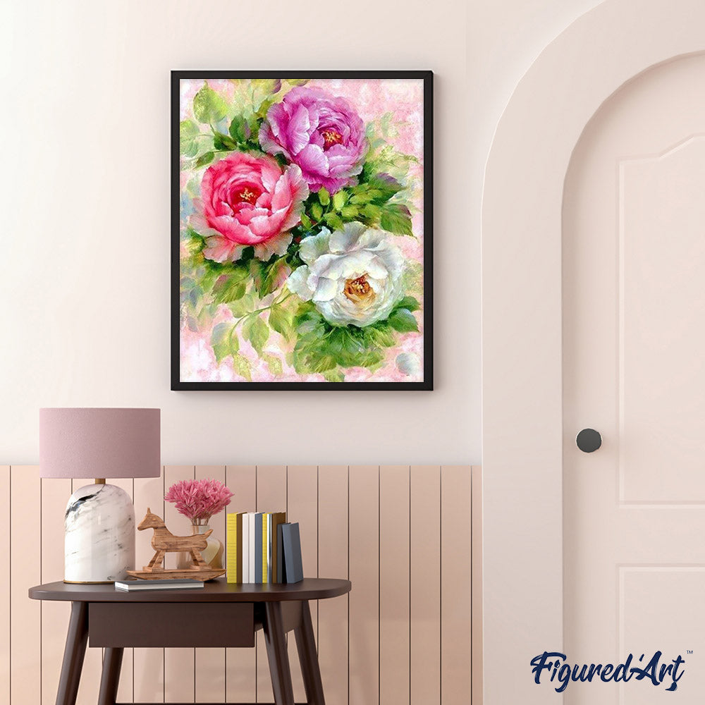 paint by numbers | Three Flowers | flowers intermediate | FiguredArt