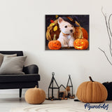 paint by numbers | Westie Dog during Halloween | animals dogs intermediate | FiguredArt