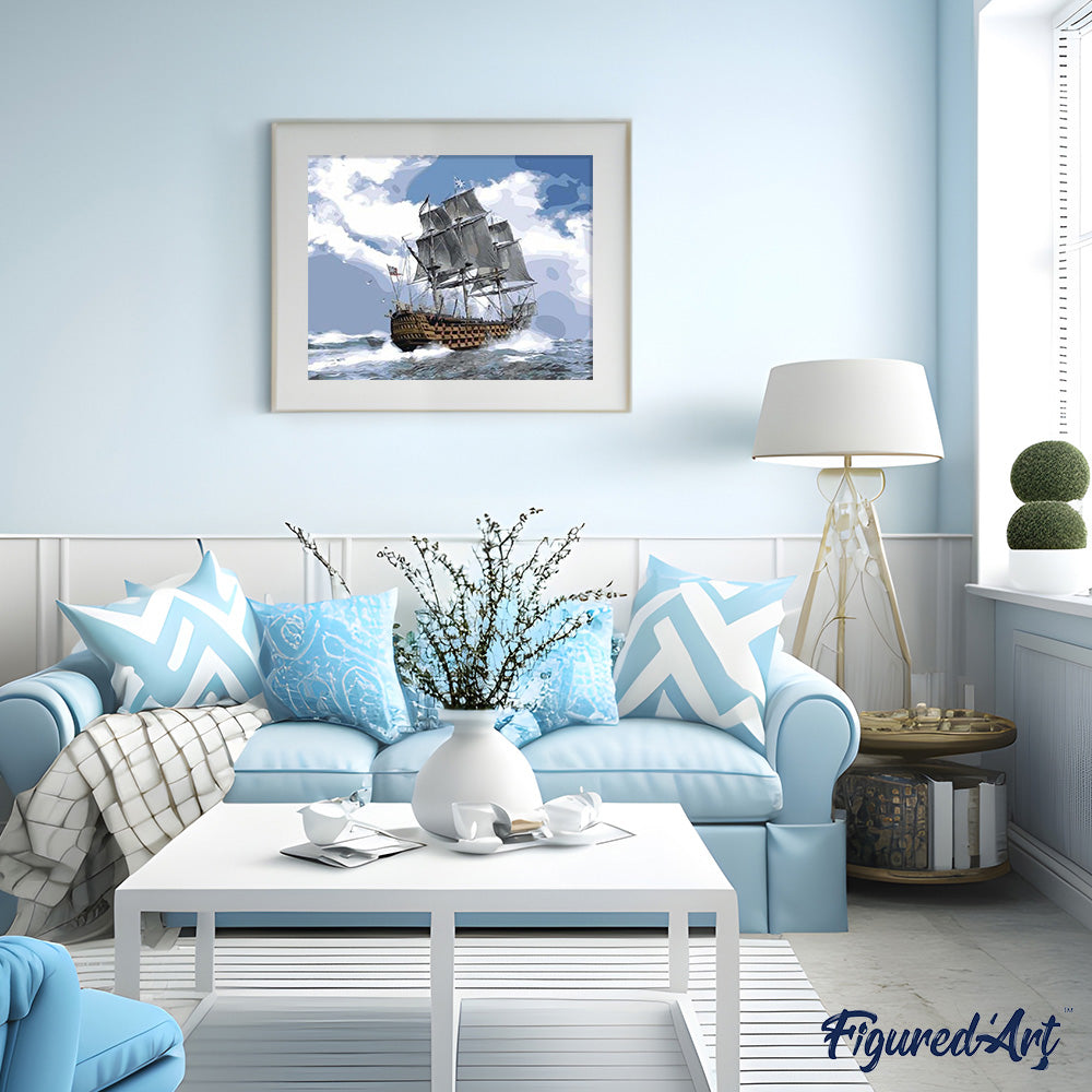 paint by numbers | Ocean Sailing | easy ships and boats | FiguredArt