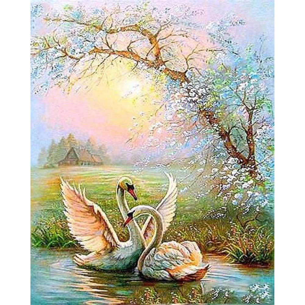 paint by numbers | Goose on the Lake | advanced animals birds swans | FiguredArt