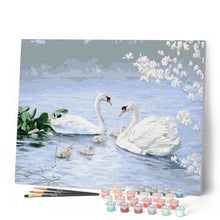 Load image into Gallery viewer, paint by numbers | Swan Family | animals birds easy swans | FiguredArt