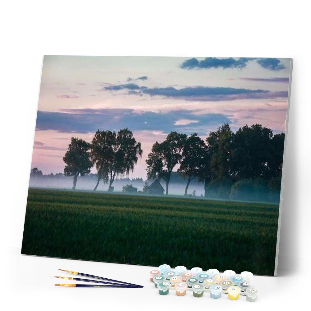 paint by numbers | Trees in Fog | advanced landscapes trees | FiguredArt