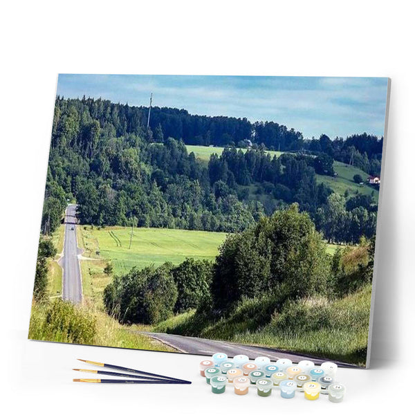 paint by numbers | Road in the countryside | advanced landscapes | FiguredArt