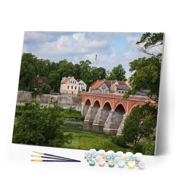 paint by numbers | Arch Bridge Township | advanced landscapes | FiguredArt