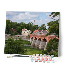 Load image into Gallery viewer, paint by numbers | Arch Bridge Township | advanced landscapes | FiguredArt