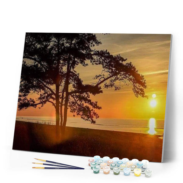 paint by numbers | Trees At Dusk | intermediate landscapes trees | FiguredArt
