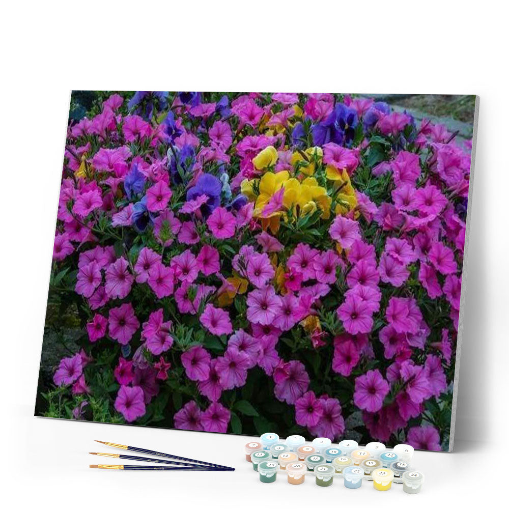 paint by numbers | Purple blooming Flowers | flowers intermediate | FiguredArt