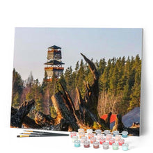 Load image into Gallery viewer, paint by numbers | Tower in the Forest | advanced landscapes | FiguredArt