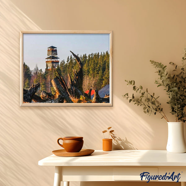 paint by numbers | Tower in the Forest | advanced landscapes | FiguredArt