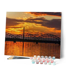 Load image into Gallery viewer, paint by numbers | Bridge At Sunset | advanced cities | FiguredArt