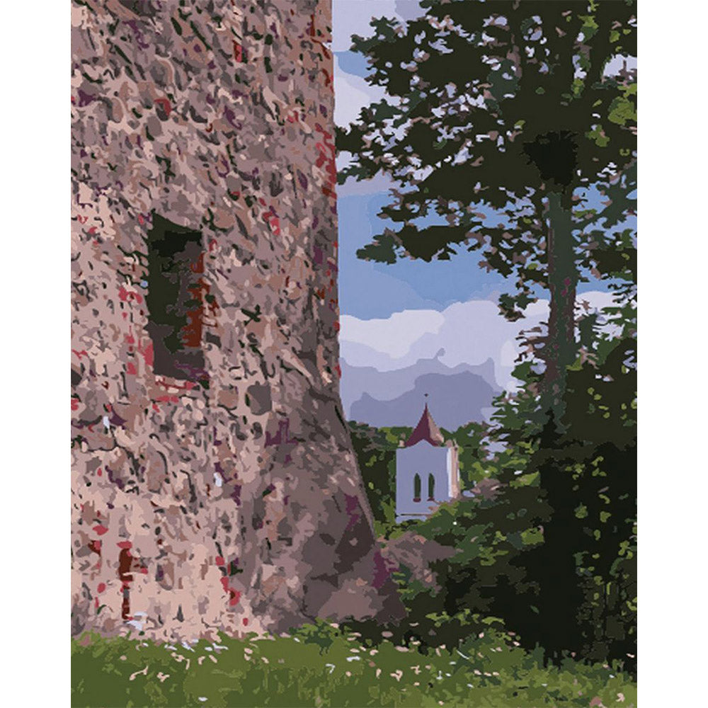 paint by numbers | Medieval building | advanced landscapes trees | FiguredArt