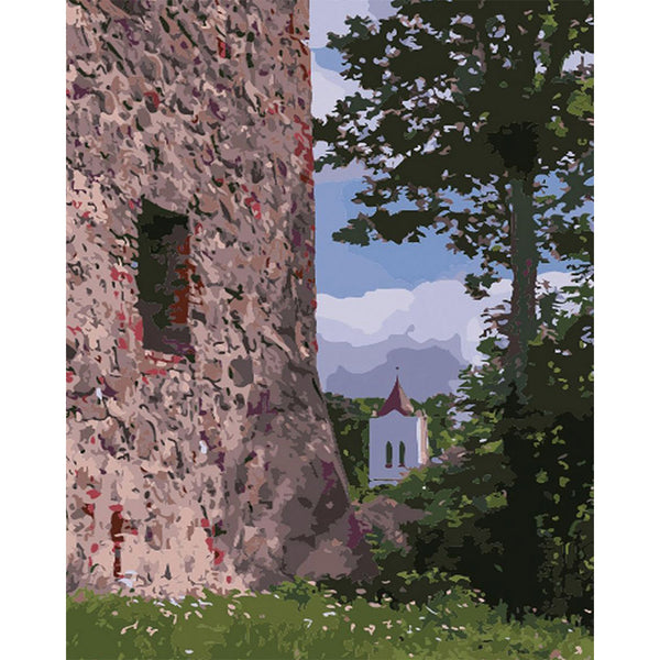 paint by numbers | Medieval building | advanced landscapes trees | FiguredArt