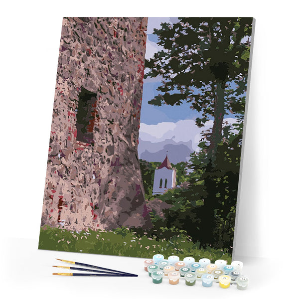 paint by numbers | Medieval building | advanced landscapes trees | FiguredArt