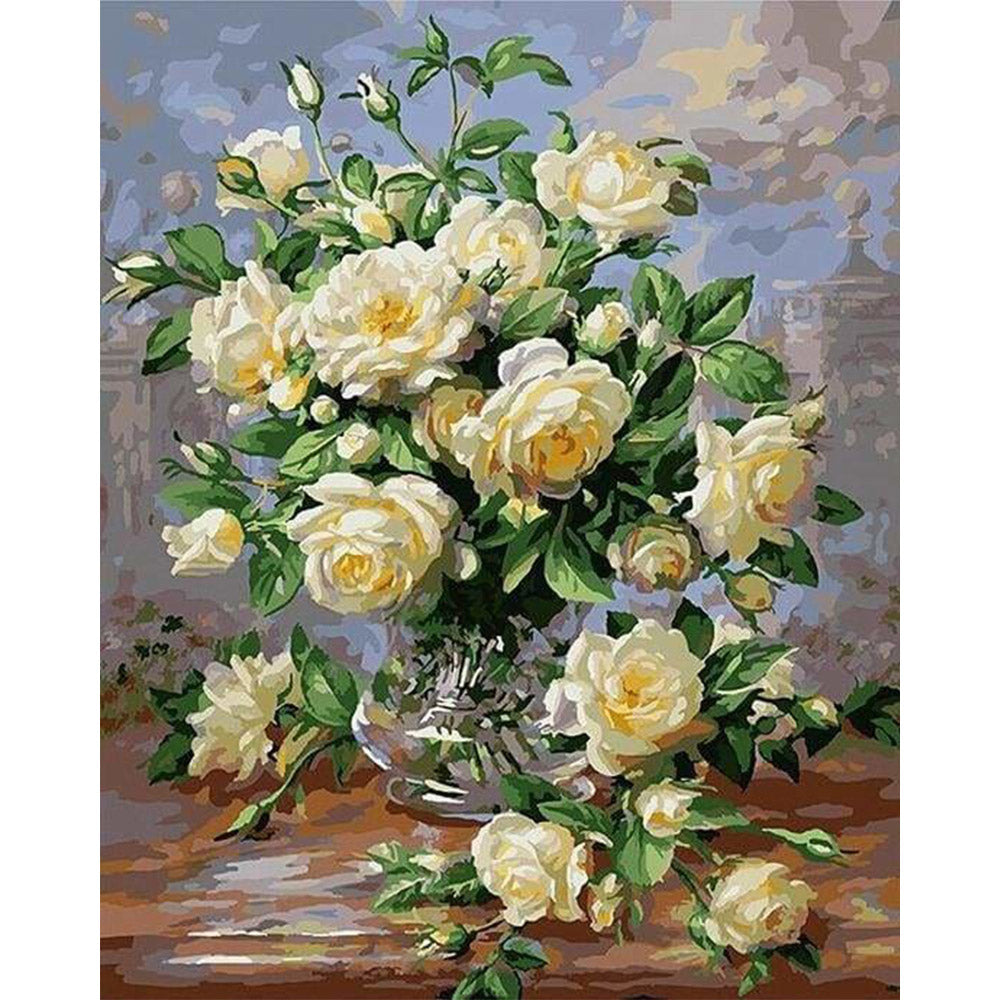paint by numbers | White Camellias | advanced flowers | FiguredArt