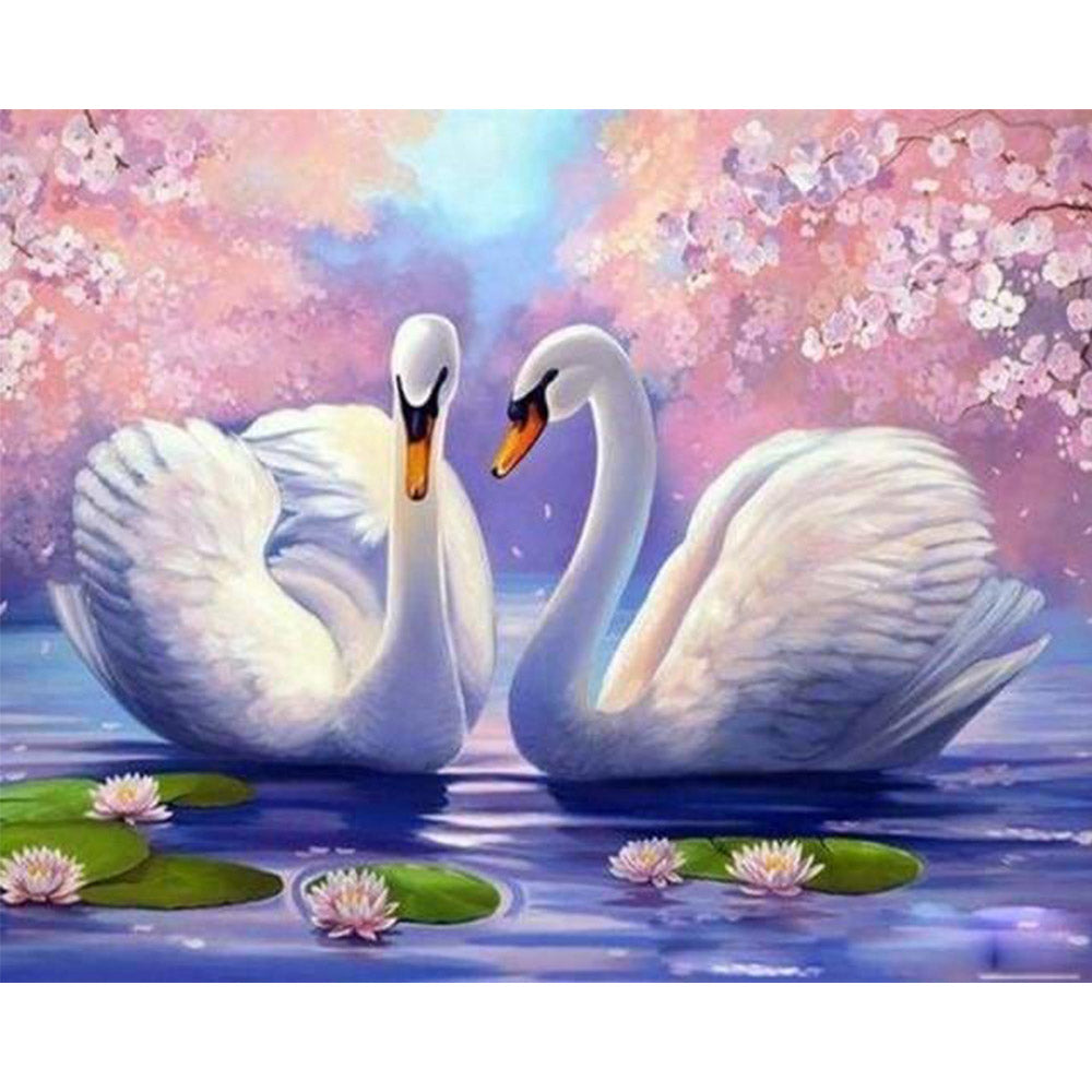 paint by numbers | Swans on the Water | advanced animals birds swans | FiguredArt