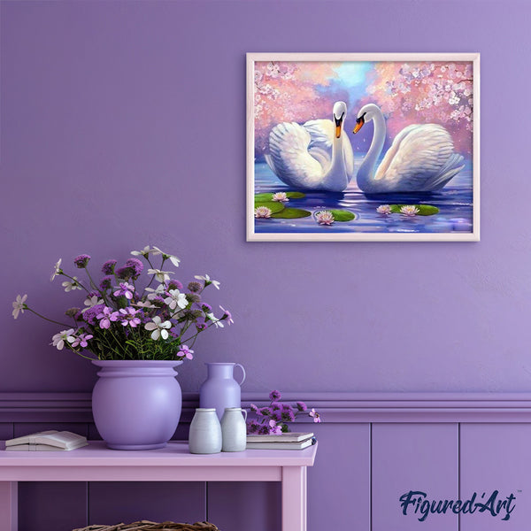 paint by numbers | Swans on the Water | advanced animals birds swans | FiguredArt