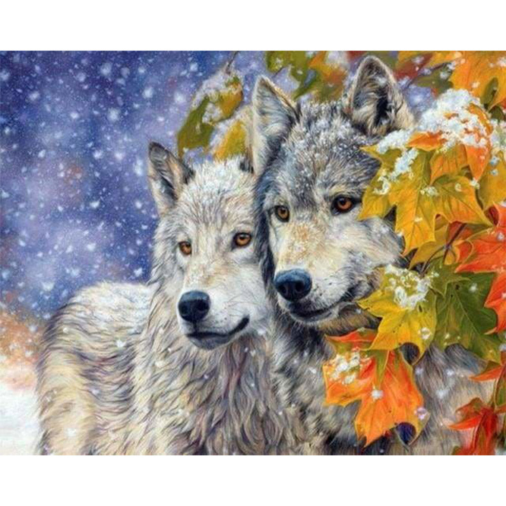 paint by numbers | Wolves Couple 2 | advanced animals wolves | FiguredArt