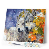 paint by numbers | Wolves Couple 2 | advanced animals wolves | FiguredArt