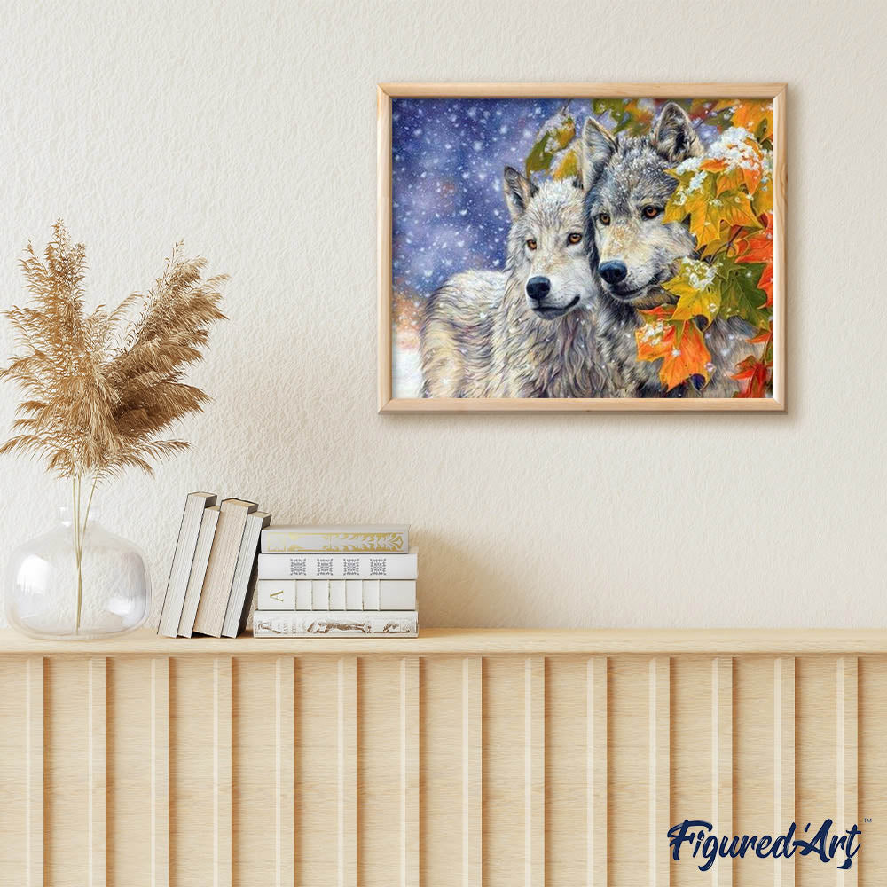 paint by numbers | Wolves Couple 2 | advanced animals wolves | FiguredArt
