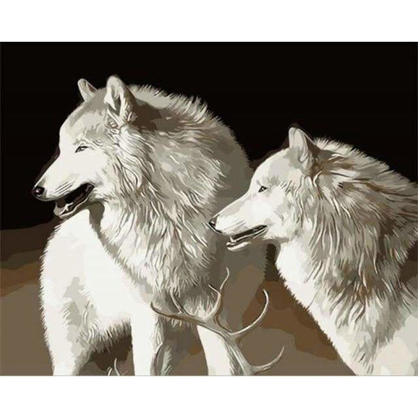 paint by numbers | White Wolves | animals dogs intermediate wolves | FiguredArt