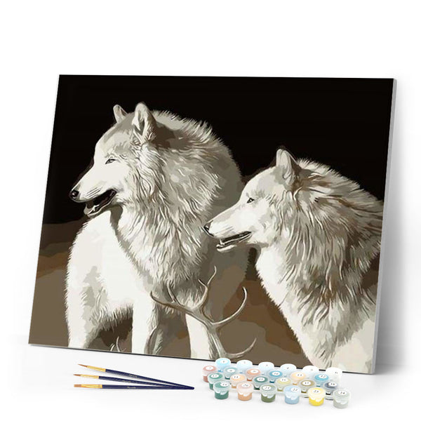 paint by numbers | White Wolves | animals dogs intermediate wolves | FiguredArt