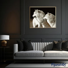 Load image into Gallery viewer, paint by numbers | White Wolves | animals dogs intermediate wolves | FiguredArt