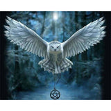 paint by numbers | Owl and Cross Necklace | advanced animals owls | FiguredArt