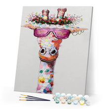 Load image into Gallery viewer, Pop Art Giraffe with Glasses