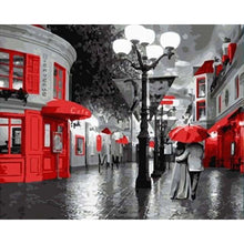 Load image into Gallery viewer, paint by numbers | Neon Red street | cities intermediate romance | FiguredArt