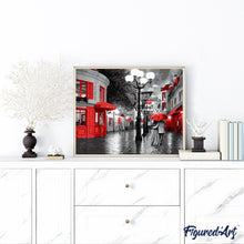 Load image into Gallery viewer, paint by numbers | Neon Red street | cities intermediate romance | FiguredArt