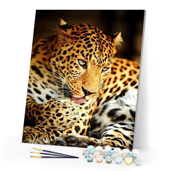 paint by numbers | Leopard | animals intermediate leopards | FiguredArt