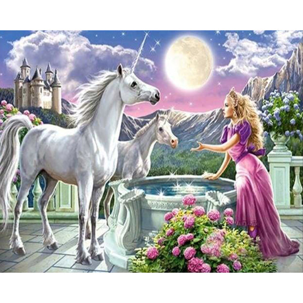 paint by numbers | Beauty and the Unicorn | advanced animals unicorns | FiguredArt