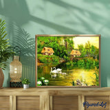 paint by numbers | Peaceful Swans | advanced birds landscapes swans | FiguredArt
