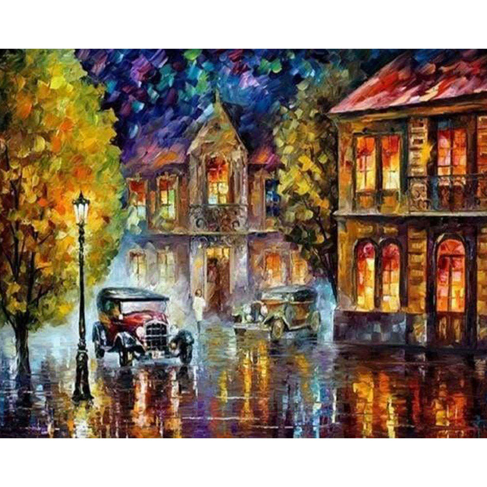 paint by numbers | Old Car passing by | advanced cities | FiguredArt