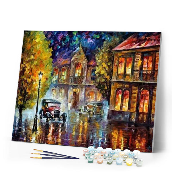 paint by numbers | Old Car passing by | advanced cities | FiguredArt