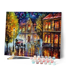 Load image into Gallery viewer, paint by numbers | Old Car passing by | advanced cities | FiguredArt