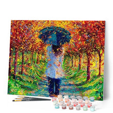 Load image into Gallery viewer, paint by numbers | Autumn and Black Umbrella | advanced landscapes | FiguredArt