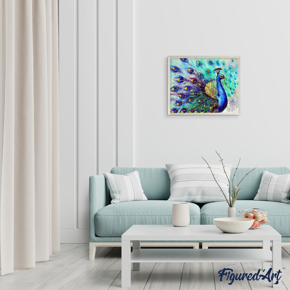 paint by numbers | Colorful Peacock | animals intermediate peacocks | FiguredArt