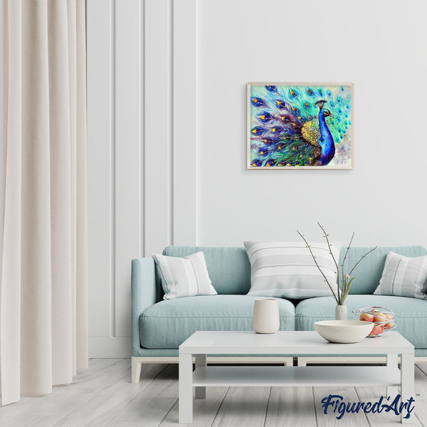 paint by numbers | Colorful Peacock | animals intermediate peacocks | FiguredArt