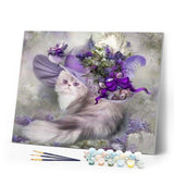 paint by numbers | Purple kitty | advanced animals cats | FiguredArt